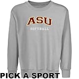 Arizona State Sun Devils Youth Ash Custom Sport Arch Applique Crew Neck Fleece Sweatshirt - (Medium)