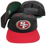 San Francisco 49ers Black/Red Two Tone Plastic Snapback Adjustable Plastic Snap Back Hat / Cap