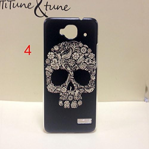 New Painting Hard PC Plastic Phone Case For Alcatel One Touch Idol mini 6012X+screen protector (Skull)