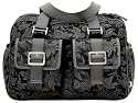Charcoal/ Black Floral Jacquard Carry All Diaper Bag