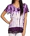 Sakkas Violet Embroidery Tie Dye Sequin Accents Blouse/Top
