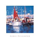 Red Sail by James Fullarton. Art Print Poster FRAME IT.. 15.75 inches width by 15.75 inches height. Highest Quality Art Poster Print