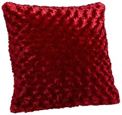 Brentwood Rosette 18-by-18-inch Knife Edge Pillow, Red