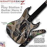 PS2 Guitar Hero II (2) Kramer Guitar Camouflage Brown WraptorSkinz TM Faceplate Skin by TuneTattooz TM