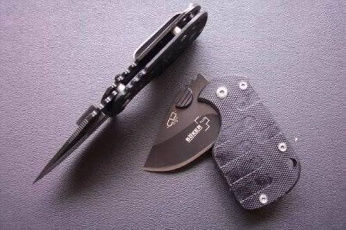 Boker Subcom BLACK ON BLACK Folding Knife FINE EDGE