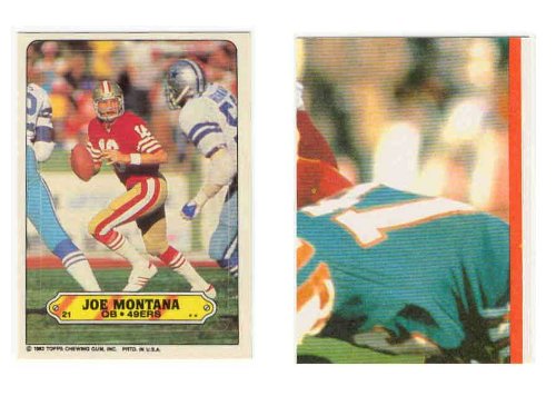 Joe Montana San Francisco 49er's 1983 Topps Football Card Insert