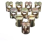 Water & Wood 10pcs M8 Barrel Bolts Cross Dowel Slotted Furniture Nut for Beds Crib Chairs