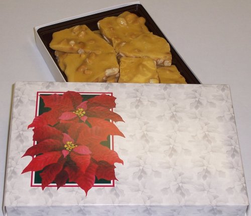 Scott's Cakes 1 lb. Cashew Brittle in a Poinsettia Box by Scott's Cakes