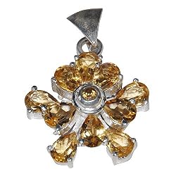 Citrine Pendant Sterling Silver Chain 1 inch (gpers016pndt)
