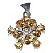 Citrine Pendant Sterling Silver Chain 1 inch (gpers016pndt)
