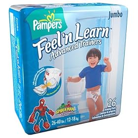 Pampers Feel 'n Learn Advanced Trainers for Boys 26-40 pounds, Jumbo Pack, 26 Training Pants