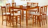Cherry Finish Counter Height Table With Lazy Susan