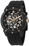 Stuhrling Original Mens 539.33561 Leisure Gen-X Crucible XT Automatic Skeleton Black Rubber Strap Watch
