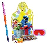 Big Bird and Friends Giant Pull-String Pinata Party Pack Including Pinata, Pinata Candy and Toy Filler, Buster and Blindfold : image