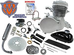 Amazon.com: Mega Motors 66/80cc Silver Angle Fire Bicycle Engine Kit