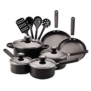 Farberware Clear Benefits 14-Piece Cookware Set, Black