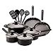 Farberware Clear Benefits 14-Piece Cookware Set, Black
