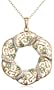 Yellow Gold Plated Sterling Silver Emerald and Diamond Accent Circle Pendant, 18"