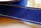 ~Coco Heart~　ネイビーキラキラ　ワイヤー入りリボン　1ｍ単位 (リース・プリザ・ドライフラワー）