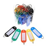 Como 50 Pcs Assorted Color Key ID Label Tags Split Ring Keyring Keychain