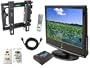 Pyle Home Deluxe TV Package, 22" Hi-Definition LCD Flat Panel Color TV + Flat Panel Tilted TV Wall Mount + PSP to HDMI Converter With Full Screen Up-Scaling + HDMI/Mono RCA Audio/Coaxial/Dual Ethernet Combo Wall Plate + 6ft High Definition HDMI Cable