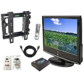Pyle Home Deluxe TV Package, 22 Hi-Definition LCD Flat Panel Color TV + Flat Panel Tilted... by GSI