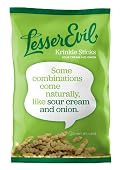 LesserEvil Krinkle Sticks, Sour Cream & Onion, 4.5 oz Bags (Pack of 12)