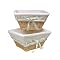Natural Basket Set with White Waffle Liner