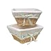 Badger Basket Natural Wicker Nursery Basket with White Waffle Liner and 4 Ribbons  Set of Two