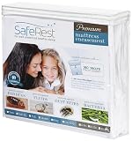 SafeRest Hypoallergenic Waterproof Zippered Certified Bed Bug Proof Mattress Encasement With 360 Secure Zipper Feature (Fits 9 - 12 in. H) - Queen Size