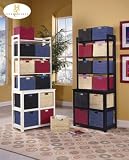 3 Shelf/Storage Unit with 8 Wicker Baskets