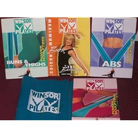 WINSOR PILATES 4 DVD SET (Includes 5 workouts!) + Resistance BAND: Bun & Thighs Power Sculpting DVD, Maximum Burn Basics & Fat Burning DVD, ABS Power Sculpting DVD, Power Sculpting with Resistance DVD.