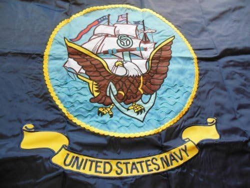 Embroidered US Navy 3x5 Foot Nylon Flag by Ruffin Flag Company