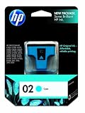 Original HP 02 Cyan Ink Cartridge in Retail Packaging