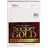 Tops(R) Docket(R) Gold Wirebound Writing Pad, 8 1/2in. x 11in., White