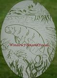 Manatee Etched Window Decal Vinyl Glass Cling - 8" x 12"