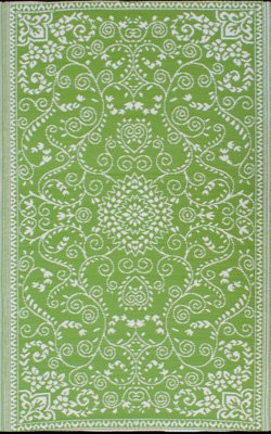 Fab Habitat 654367294598 5-Feet by 8-Feet Murano Outdoor Rug, Lime Green and Cream
