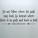 Do not follow where the path may lead. Go instead where there is no path and leave a trail. Ralph Waldo Emerson 12.5