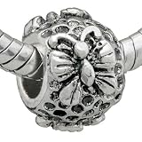 Butterfly Round Charm Bead Fits Pandora Charm Bracelet