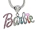 Nicki Minaj Barbie Multi Color Crystal Pendant Charm 17" Francao Chain Necklace