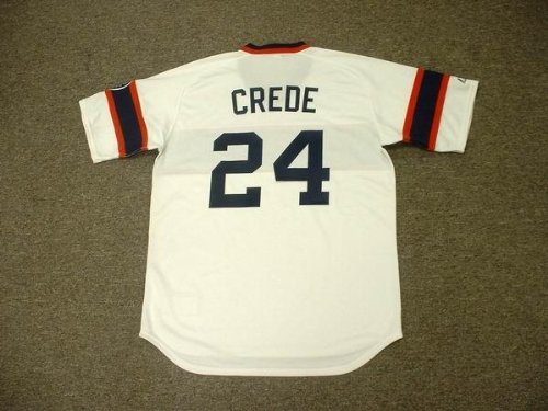 JOE CREDE Chicago White Sox Majestic Cooperstown Throwback Home Baseball Jersey, LARGE