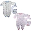 Hudson Baby Organic Sleep N Play and Bib, Pink, 6-9 months