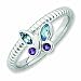 Sterling Silver Stackable Expressions Amethyst & Blue Topaz Butterfly Ring