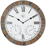 River City Clocks 15 Inch Indoor/Outdoor Tile Clock with Time, Temperature, and Humidity - Model # 1012-15