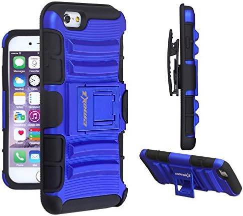 iPhone 6 Case,shockproof Drop Proof Rugged Soft Silicone Dual Layer with Kickstand for Iphone 6 4.7 inch Case (Blue)