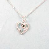 Sterling Silver Heart & Rose May Birthstone Necklace