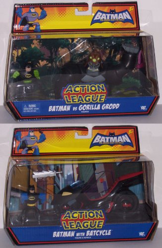 Batman the Brave and the Bold Action League Batcycle and Gorilla Grodd Set of 2
