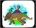 Decorated Mouse Pad with dinosaur, triceratops, extinction, brown, prehistoric