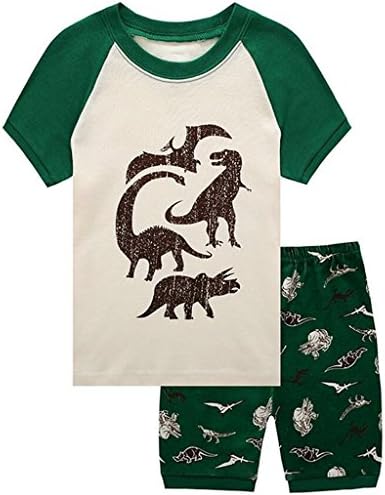 Boys Pajamas Children Dinosaur Clothes Short Sets Cotton Sleepwear Size 4Y