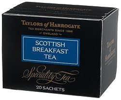 Taylors of Harrogate, Black Tea, Scottish Breakfast Tea, 20-Count Wrapped Tea Bags (Pack of 6)